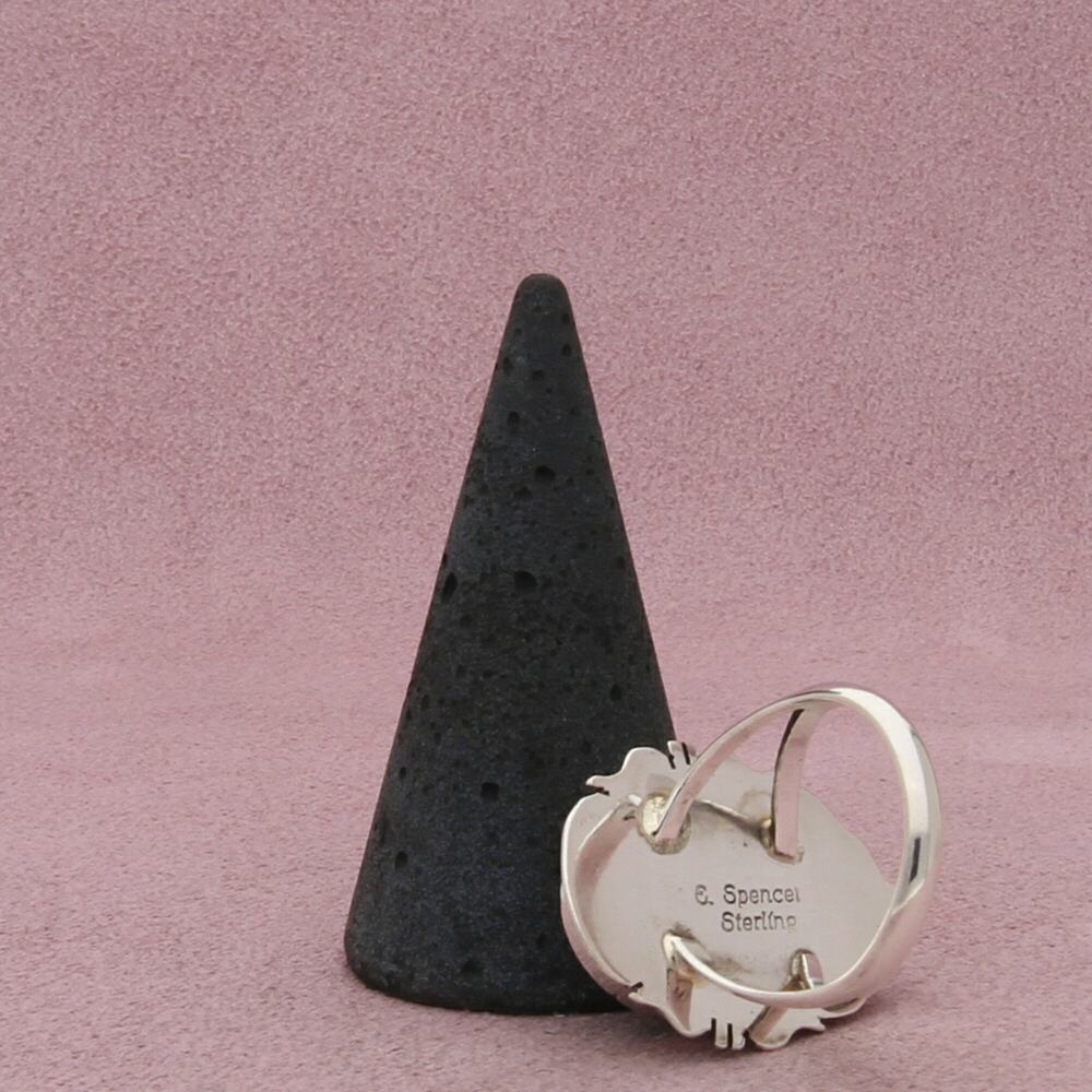 navajo sterling silver evelyn spencer vintage braided turquoise ring size 8.75 - Picture 3 of 3